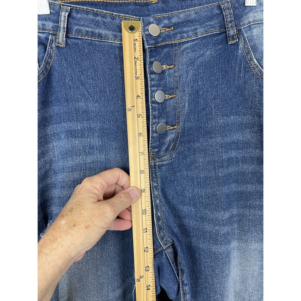 Jessica Jeans Plus Women's 4XL Blue Distressed Tapered Leg - Picture 4 of 8